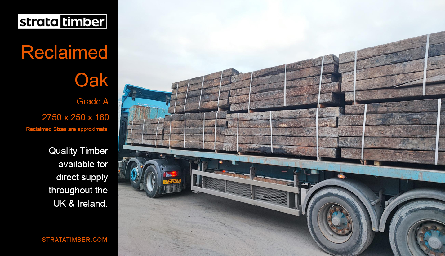 Reclaimed Grade A Oak Railway Sleepers - Image 2